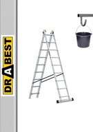 Hliníkový rebrík 2x9 PROFESSIONAL 150 kg + hák