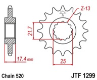 JT PREDNÉ OZNAČENIE HONDA CB 250 '96-07' VT/VTR 250 '98-17' (REŤAZ 520) JT PREDNÉ OZNAČENIE HONDA CB 250 '96-07' VT/VTR 250 '98-17' (REŤAZ 520)