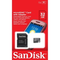 SANDISK MICROSDHC 32GB CL.4 S ADAPTÉROM