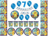 Sada dekorácií Pokémon 7 Narodeniny + balóniky s menom