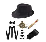 RETRO PÁNSKY GANGSTER 7-DIELNY SET KLOBÚBOK RETRO PÁNSKY GANGSTER 7-DIELNY SET KLOBÚBOK