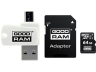 64GB CL10 microSDHC karta + adaptér + čítačka 64GB CL10 microSDHC karta + adaptér + čítačka