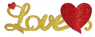 Trblietavá dekorácia 3D LOVE 35,5 cm Svadobná láska