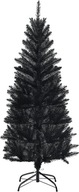150cm Umelý úzky vianočný stromček so stojanom čierny