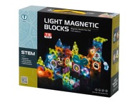 Magnetické bloky, svetelná guľôčková dráha, 75 prvkov