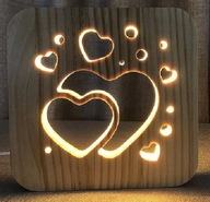 Drevená lampa - darček na Valentína alebo pre pár