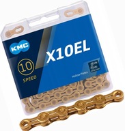 10-rýchlostná reťaz na bicykel KMC X10EL Ti-N Gold 114 g. Krabička + klip BX10ELT14 10-rýchlostná reťaz na bicykel KMC X10EL Ti-N Gold 114 g. Krabička + klip BX10ELT14