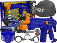 SWAT policajná súprava maska ​​prilba odznaková zbraň 36 cm