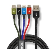 iBOX multi 4v1 USB kábel: 2x USB-C, micro USB, Lig iBOX multi 4v1 USB kábel: 2x USB-C, micro USB, Lig