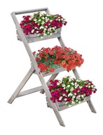 Drevený stojan na kvety s rebríkom na kvety