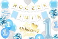 Sada balónov ANNIVERSARY Číslo 1 balóniky s narodeninovými menami Sada balónov ANNIVERSARY Číslo 1 balóniky s narodeninovými menami