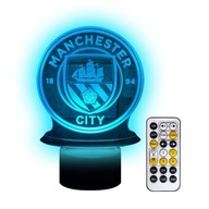 MANCHESTER CITY 3D LED nočná lampa USB + DIAĽKOVÉ