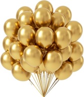 Balóny Metalické Zlaté balóny CHROME Svadobné balóny na krst 26cm - 100 ks Balóny Metalické Zlaté balóny CHROME Svadobné balóny na krst 26cm - 100 ks
