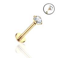 PIERCING Titanium GOLD Labret so zirkónom 1,2/8/4 PIERCING Titanium GOLD Labret so zirkónom 1,2/8/4