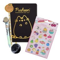 PUSHEEN zápisník, plyšový diár, nálepky, ceruzka, stierateľné pero PUSHEEN zápisník, plyšový diár, nálepky, ceruzka, stierateľné pero