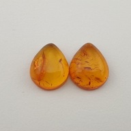 Baltský jantárový pár kabošonov ~12x10 mm č.139 Baltský jantárový pár kabošonov ~12x10 mm č.139