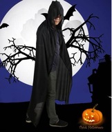 KOSTÝM UPÍRA S KAPUCOU PRE DOSPELÝCH NA HALLOWEEN, ČIERNA r L KOSTÝM UPÍRA S KAPUCOU PRE DOSPELÝCH NA HALLOWEEN, ČIERNA r L