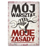 Darčeková dekorácia na stenu dekorácia maľba plech nápis Workshop Rules Darčeková dekorácia na stenu dekorácia maľba plech nápis Workshop Rules