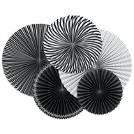 Sada elegantných dekoratívnych roziet Black & White, 5 ks. V balíku Sada elegantných dekoratívnych roziet Black & White, 5 ks. V balíku
