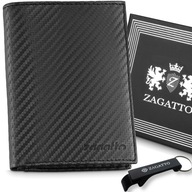 ZAGATTO Pánska kožená peňaženka, karbónová koža, RFID ZAGATTO Pánska kožená peňaženka, karbónová koža, RFID