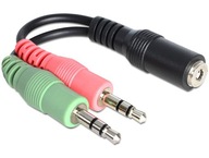 Minijack adaptér 3,5 mm 4pin > 2x 3,5 mm 3pin Minijack adaptér 3,5 mm 4pin > 2x 3,5 mm 3pin