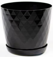 Obal na kvetináč so stojanom CRISTAL 25 cm ČIERNA Obal na kvetináč so stojanom CRISTAL 25 cm ČIERNA