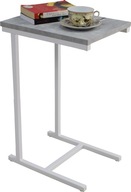 Loft Priemyselný nočný stolík kovový 40x30x62 biela+svetlý betón