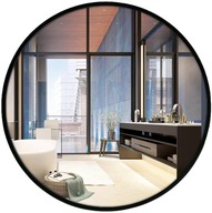 Okrúhle nástenné zrkadlo Loft Frame 60 čiernych kúpeľní