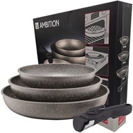 SET panvíc AMBITION SILVER rukoväť INDUKCIA 4ks SET panvíc AMBITION SILVER rukoväť INDUKCIA 4ks