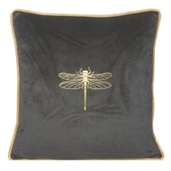 Zamatová obliečka na vankúš DRAGONFLY s paspulou 45X45, čierna Zamatová obliečka na vankúš DRAGONFLY s paspulou 45X45, čierna