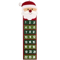 MIKULÁŠKOVÝ ADVENTNÝ KALENDÁR PLSTENÝ červený zelený MIKULÁŠKOVÝ ADVENTNÝ KALENDÁR PLSTENÝ červený zelený