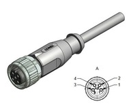 Priama zásuvka M8, 4-kolíkový kábel 2m (42-10032) Priama zásuvka M8, 4-kolíkový kábel 2m (42-10032)