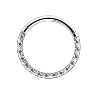 PIERCING Clicker náušnice, strieborná, obruč s hviezdami SEPTUM TITANIUM 1,2/10 PIERCING Clicker náušnice, strieborná, obruč s hviezdami SEPTUM TITANIUM 1,2/10