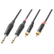 Kábel 2 x 6,3 mm mono - 2 x RCA samec 6 m Kábel 2 x 6,3 mm mono - 2 x RCA samec 6 m