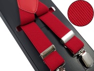 Červené úzke Unisex traky na nohavice - 2,5 cm