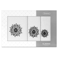 Sada 3 ks uterákov Eurocurtains Rosette biela + čierna Sada 3 ks uterákov Eurocurtains Rosette biela + čierna