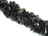 Čierny obsidián plevy 5-10mm - dlhá šnúrka 80cm Čierny obsidián plevy 5-10mm - dlhá šnúrka 80cm