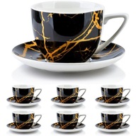 Sada 6 ks šálok s podšálkami Ayla gold marble Sada 6 ks šálok s podšálkami Ayla gold marble