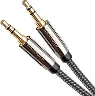 NYLONOVÝ SPLETOVANÝ AUX KÁBEL HI-FI AUX/ AUX STRIEBORNÝ NYLONOVÝ SPLETOVANÝ AUX KÁBEL HI-FI AUX/ AUX STRIEBORNÝ