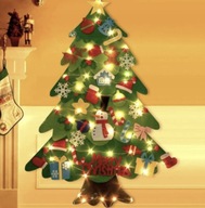 Plstený vianočný stromček Kreatívna zábava pre deti Urob si sám darček + 32 ozdôb + LED