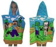MINECRAFT detské plavecké pončo s kapucňou a uterákom na pláž MINECRAFT detské plavecké pončo s kapucňou a uterákom na pláž