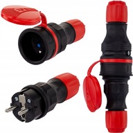 Zástrčka + Zásuvka hermetická sada 16A 250V IP54 Zástrčka + Zásuvka hermetická sada 16A 250V IP54