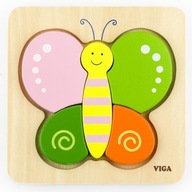 VIGA puzzle drevené prvé motýľové puzzle