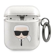 Puzdro Karl Lagerfeld puzdro KLA2UKHGS AirPods 1/2 kryt strieborný Karl`s Puzdro Karl Lagerfeld puzdro KLA2UKHGS AirPods 1/2 kryt strieborný Karl`s