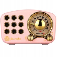 Feegar Retro Pink AUX SD kuchynské rádio BT 4.2 Prenosné FM 1100 mAh Feegar Retro Pink AUX SD kuchynské rádio BT 4.2 Prenosné FM 1100 mAh