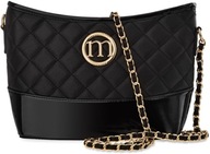 MONNARI Čierna prešívaná MESSAGE BAG Dámska KEYRING Strapce Elegantné