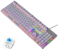 BIELA RGB LED MECHANICKÁ HERNÁ KLÁVESNICA BIELA RGB LED MECHANICKÁ HERNÁ KLÁVESNICA