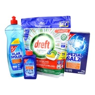 Súprava do umývačky riadu Dreft Citron kapsule +3X čistič G&G, soľ, oplachovací prostriedok Súprava do umývačky riadu Dreft Citron kapsule +3X čistič G&G, soľ, oplachovací prostriedok