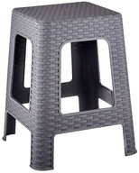 Svetlá PLASTOVÁ kuchynská taburetka, taburetka do sprchy, vzor ČIERNY RATTAN Svetlá PLASTOVÁ kuchynská taburetka, taburetka do sprchy, vzor ČIERNY RATTAN