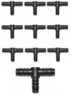 10x PLASTOVÉ T-TEE UNIVERZÁLNE NA HADICE 6x6x6 10x PLASTOVÉ T-TEE UNIVERZÁLNE NA HADICE 6x6x6